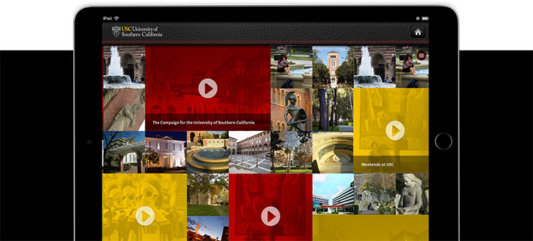 USC videos on tablet